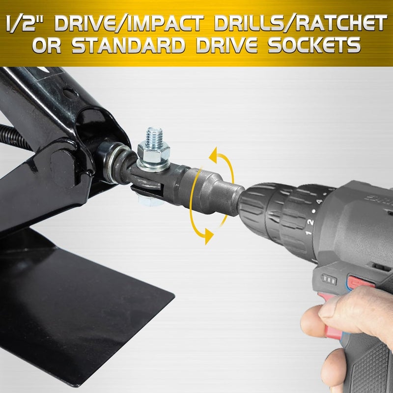 TONDA Scissor Jack Drill Adapter for 1/2 Inch Impact Wrench or 13/16 Inch Lug Wrench - Image 5